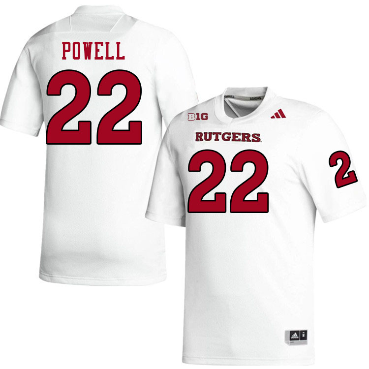 Men #22 Tyreem Powell Rutgers Scarlet Knights 2024 College Football Jerseys Stitched-White